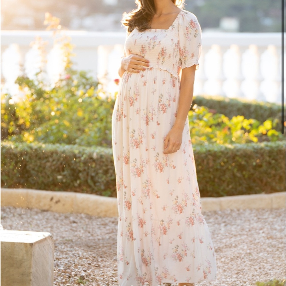 Seraphine Cream Floral Maxi Dress